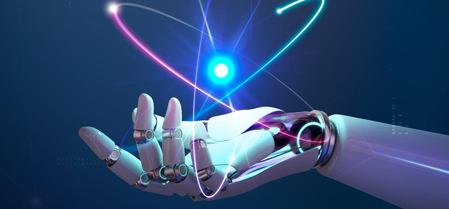 Header image with a robotic hand
